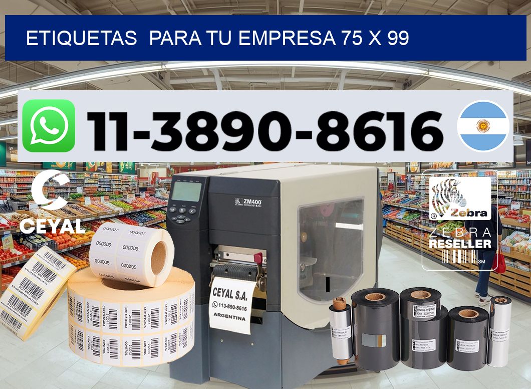 Etiquetas  para tu empresa 75 x 99