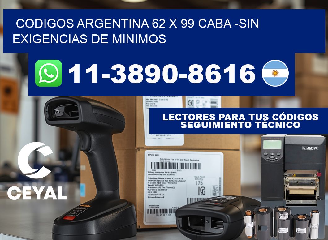 codigos Argentina 62 x 99 CABA -Sin exigencias de minimos
