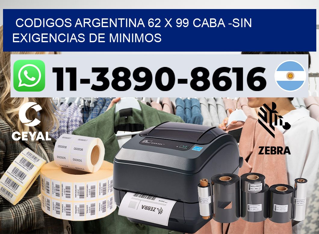 codigos Argentina 62 x 99 CABA -Sin exigencias de minimos