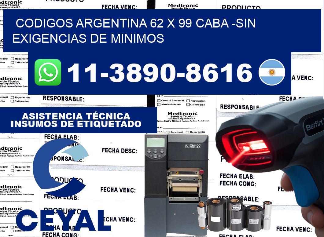 codigos Argentina 62 x 99 CABA -Sin exigencias de minimos