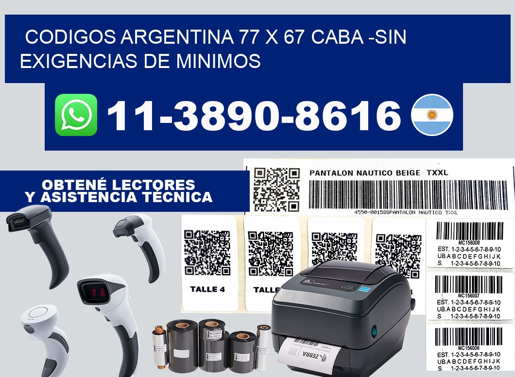 codigos Argentina 77 x 67 CABA -Sin exigencias de minimos