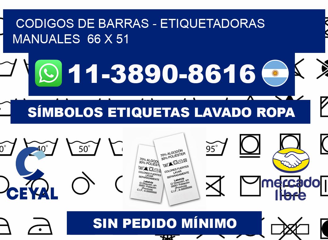 codigos de barras - Etiquetadoras Manuales 66 x 51