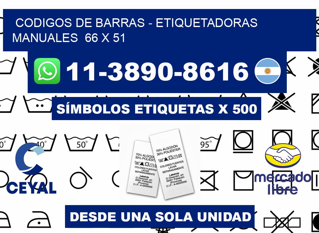 codigos de barras - Etiquetadoras Manuales 66 x 51
