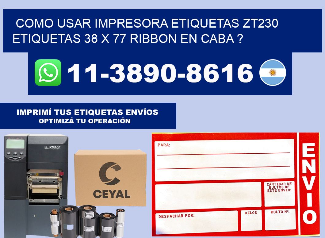 como usar impresora etiquetas zt230 etiquetas 38 x 77 ribbon en CABA ?