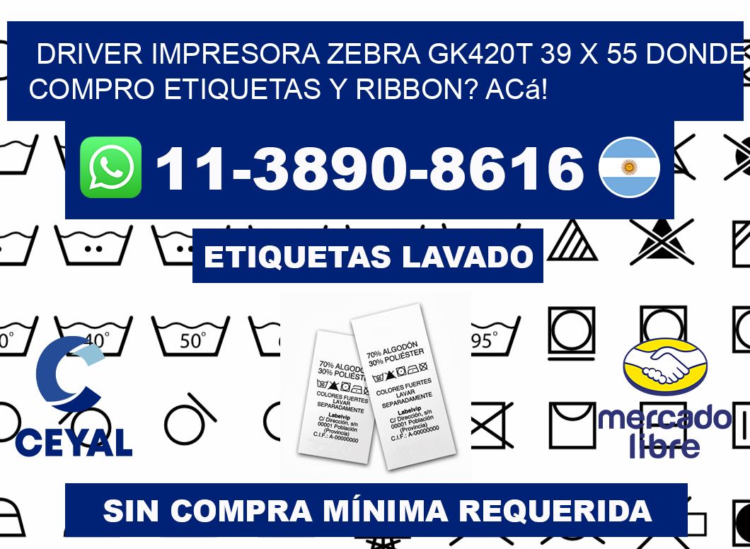 driver impresora zebra gk420t 39 x 55 Donde compro etiquetas y ribbon? Acá!