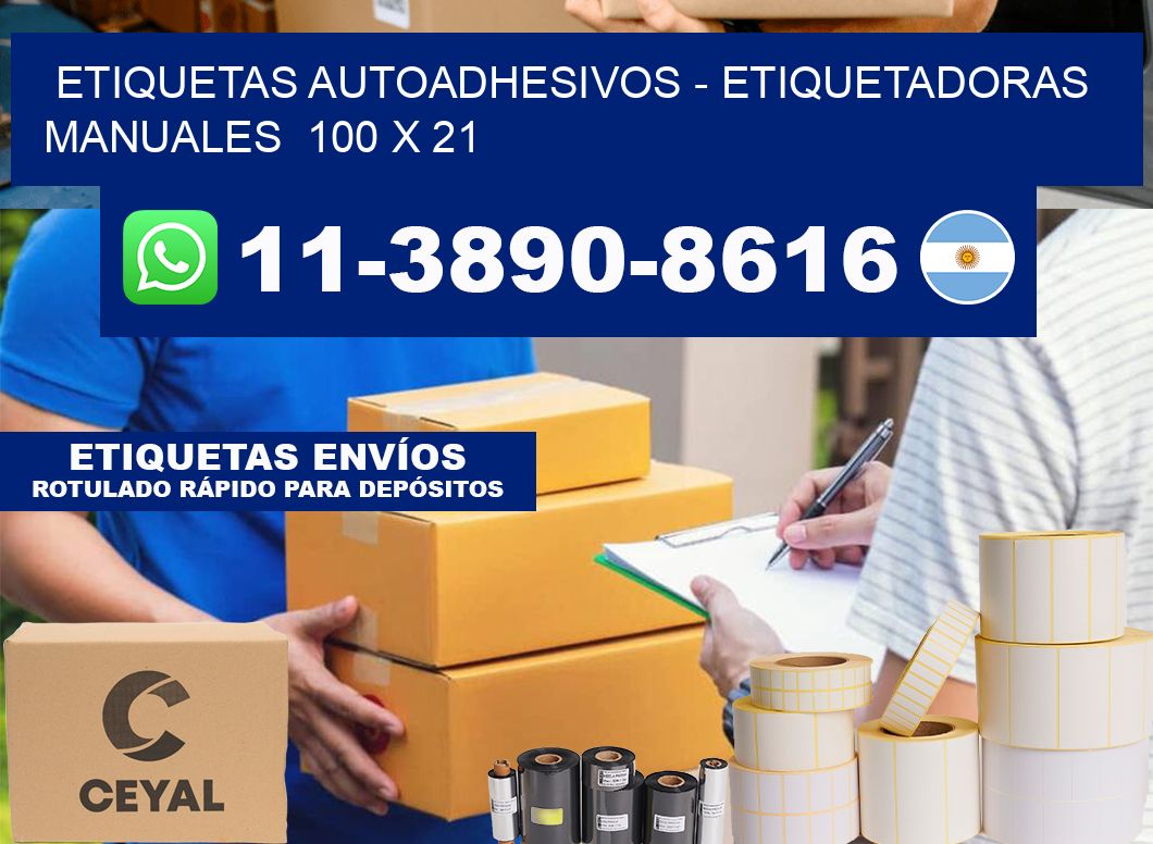 etiquetas autoadhesivos - Etiquetadoras Manuales  100 x 21