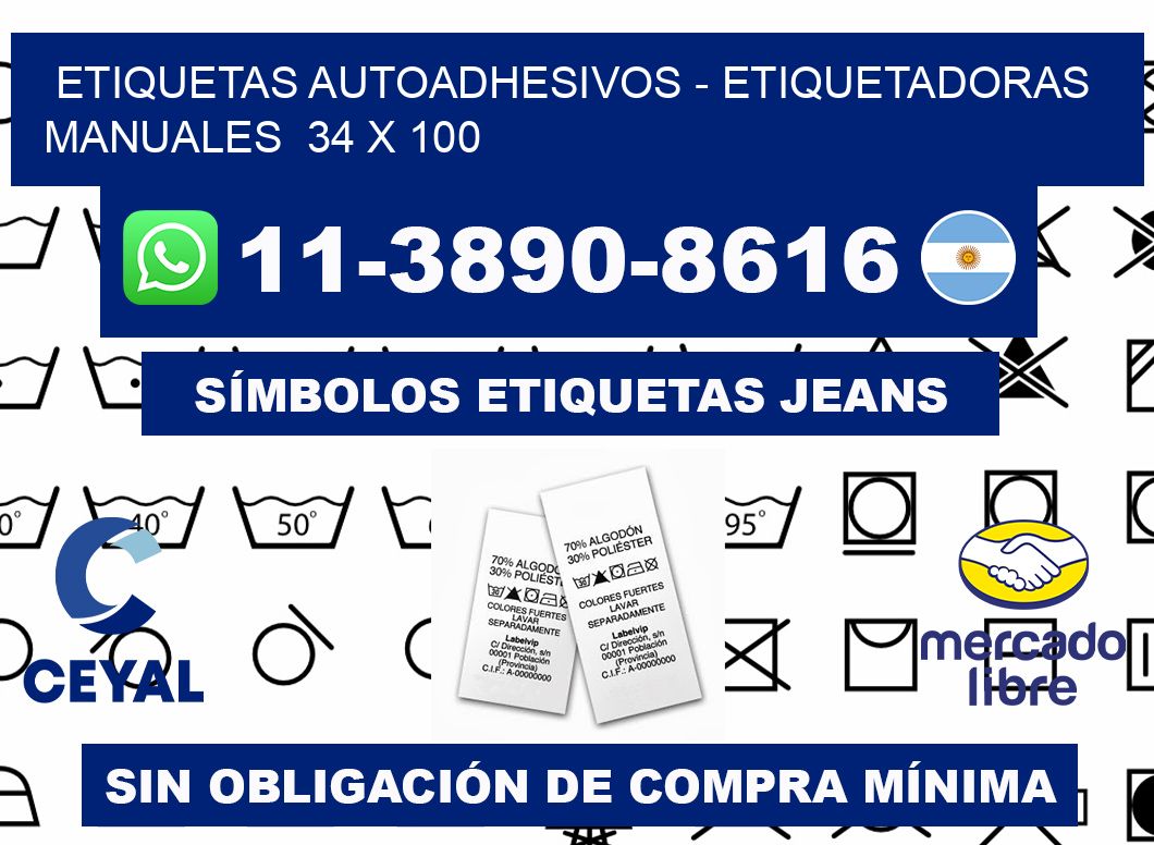 etiquetas autoadhesivos - Etiquetadoras Manuales  34 x 100