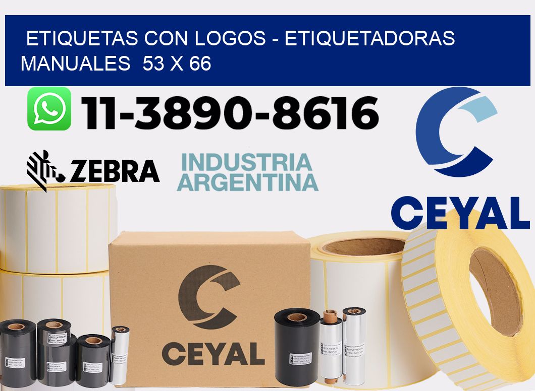 etiquetas con logos - Etiquetadoras Manuales  53 x 66