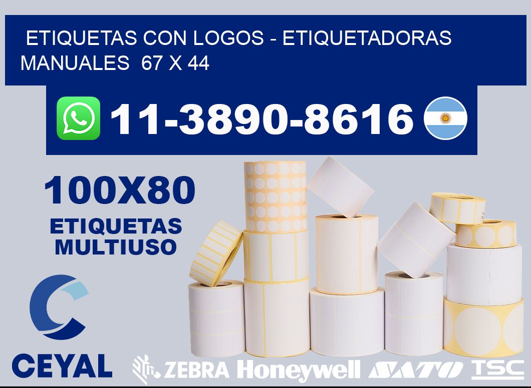 etiquetas con logos - Etiquetadoras Manuales  67 x 44