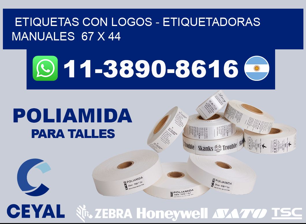 etiquetas con logos - Etiquetadoras Manuales  67 x 44
