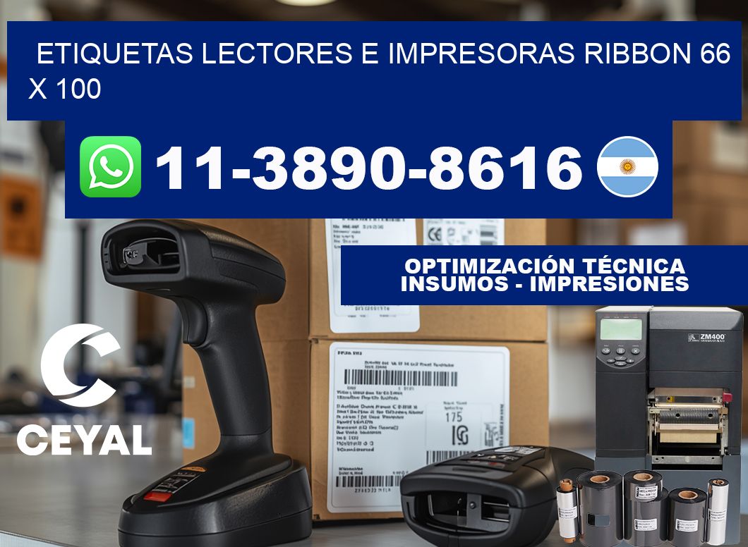 etiquetas lectores e impresoras ribbon 66 x 100