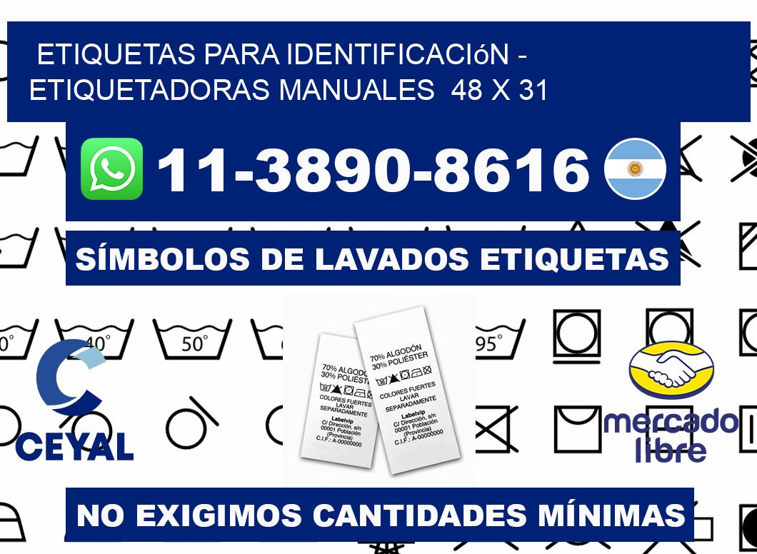 etiquetas para identificación - Etiquetadoras Manuales  48 x 31