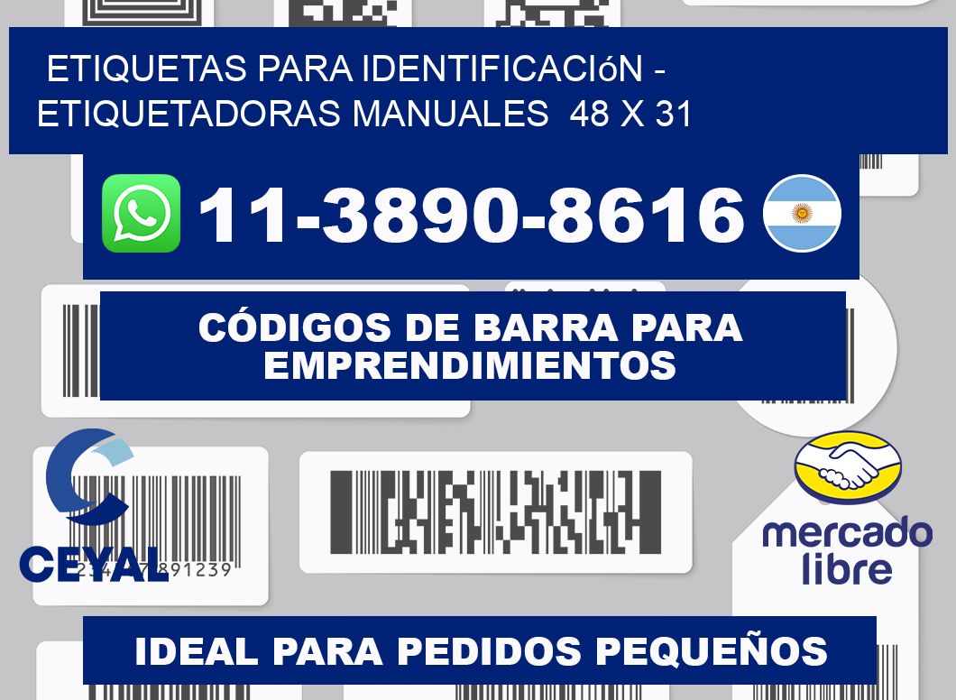 etiquetas para identificación - Etiquetadoras Manuales  48 x 31
