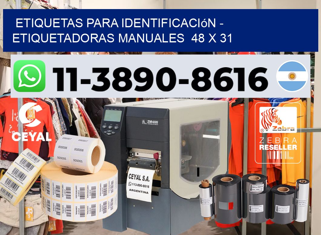 etiquetas para identificación – Etiquetadoras Manuales  48 x 31
