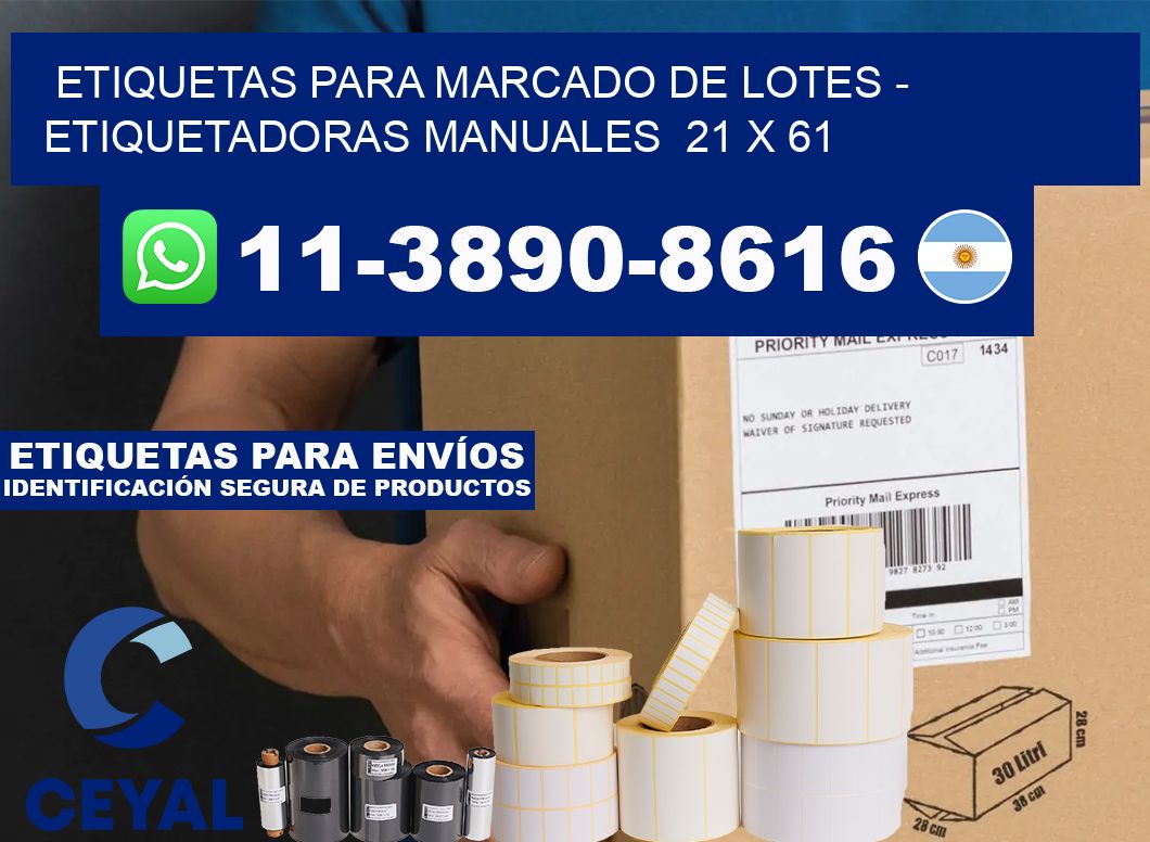 etiquetas para marcado de lotes - Etiquetadoras Manuales  21 x 61