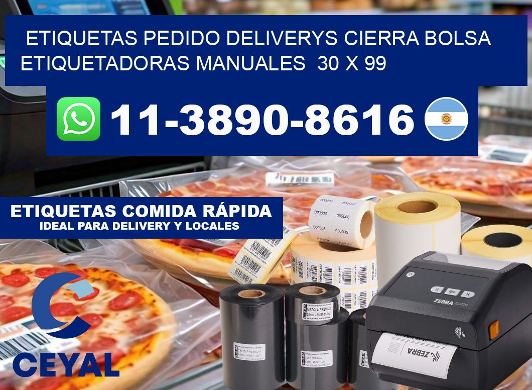 etiquetas pedido deliverys cierra bolsa Etiquetadoras Manuales 30 x 99