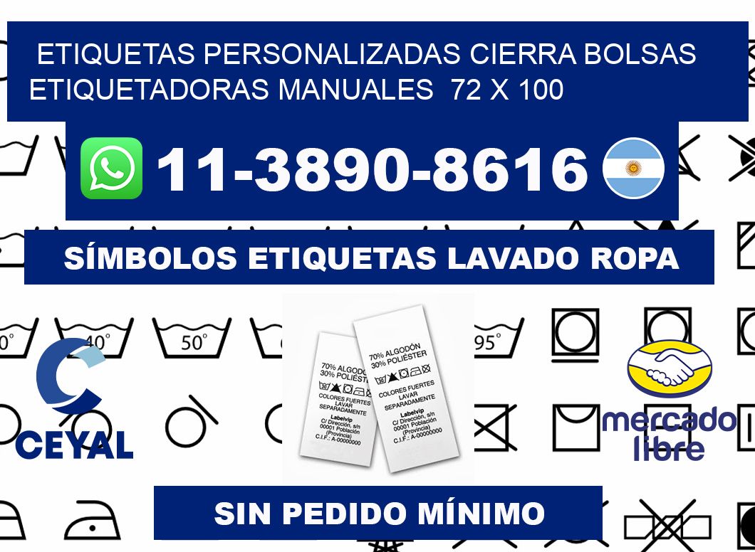 etiquetas personalizadas cierra bolsas  Etiquetadoras Manuales  72 x 100
