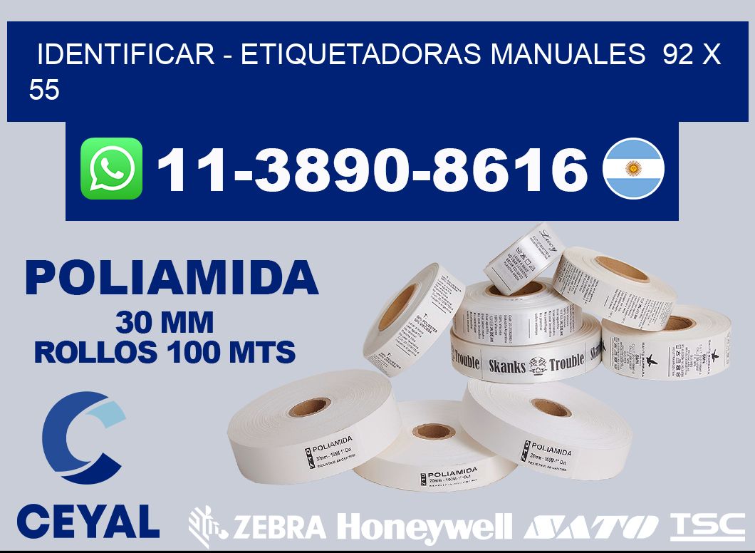 identificar - Etiquetadoras Manuales  92 x 55