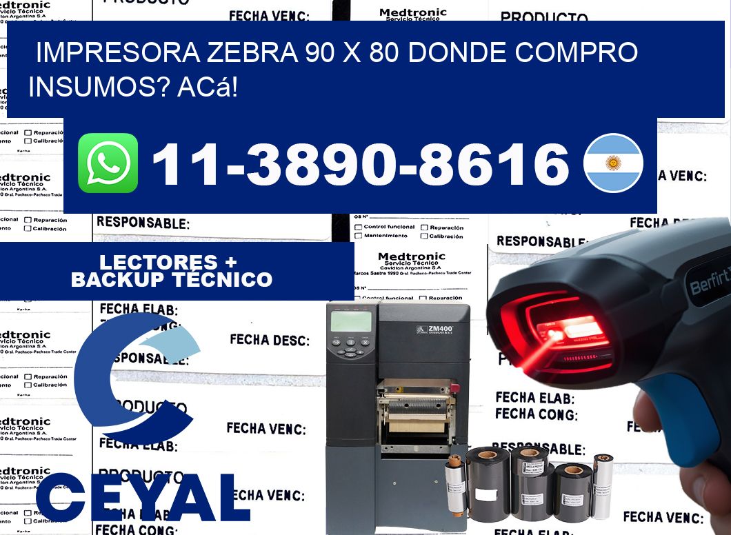 impresora zebra 90 x 80 Donde compro insumos? Acá!