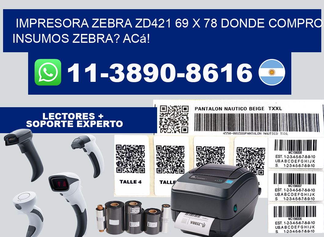 impresora zebra zd421 69 x 78 Donde compro insumos zebra? Acá!