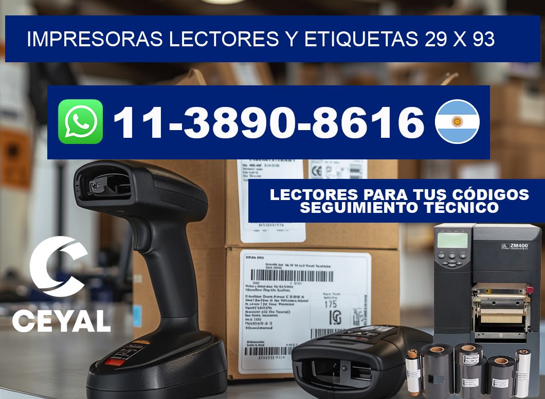 impresoras lectores y etiquetas 29 x 93