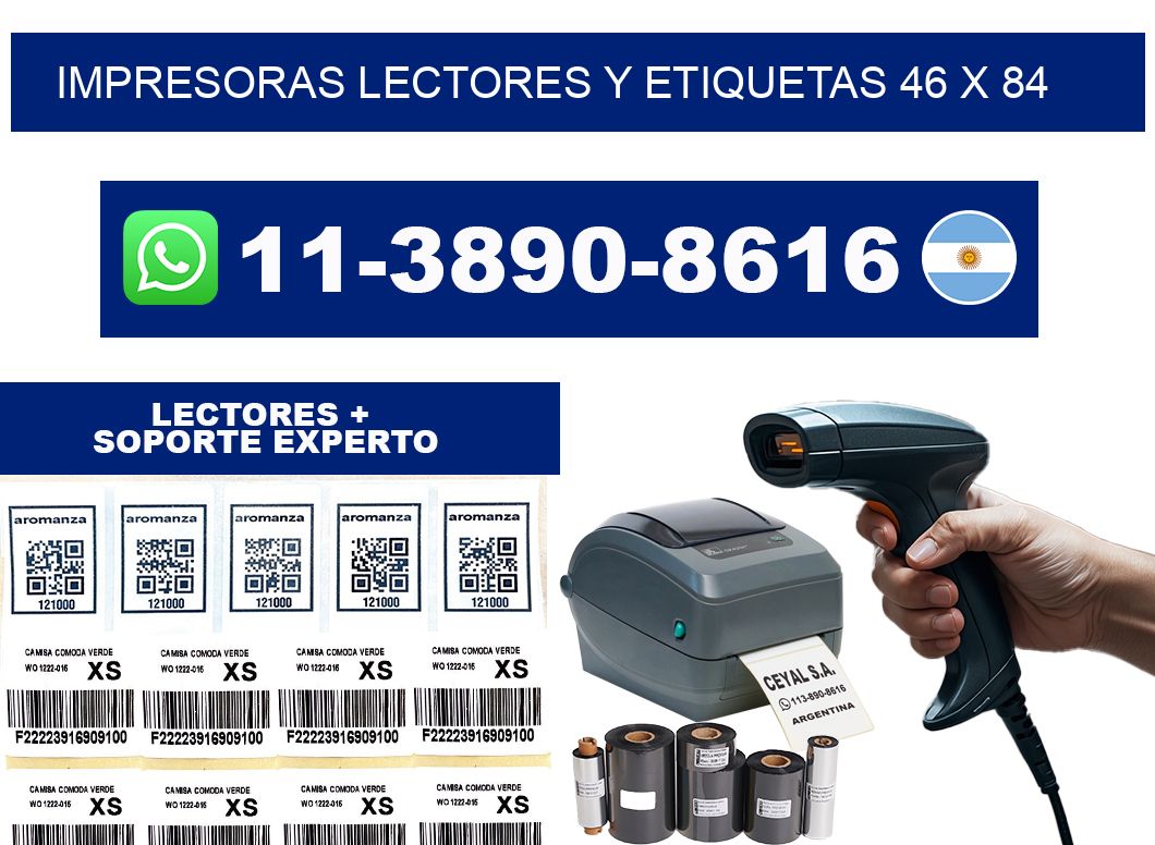 impresoras lectores y etiquetas 46 x 84