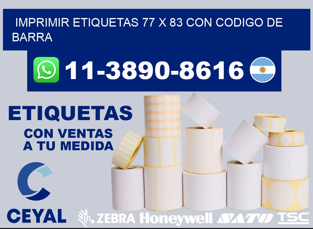 imprimir etiquetas 77 x 83 con codigo de barra
