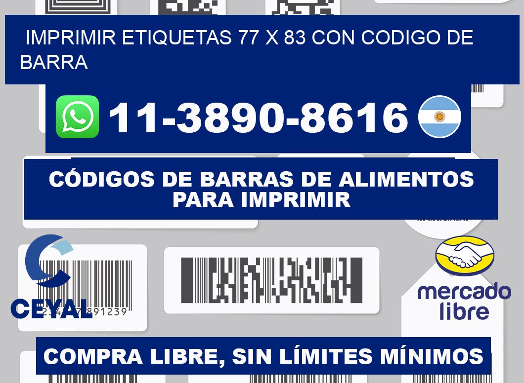 imprimir etiquetas 77 x 83 con codigo de barra