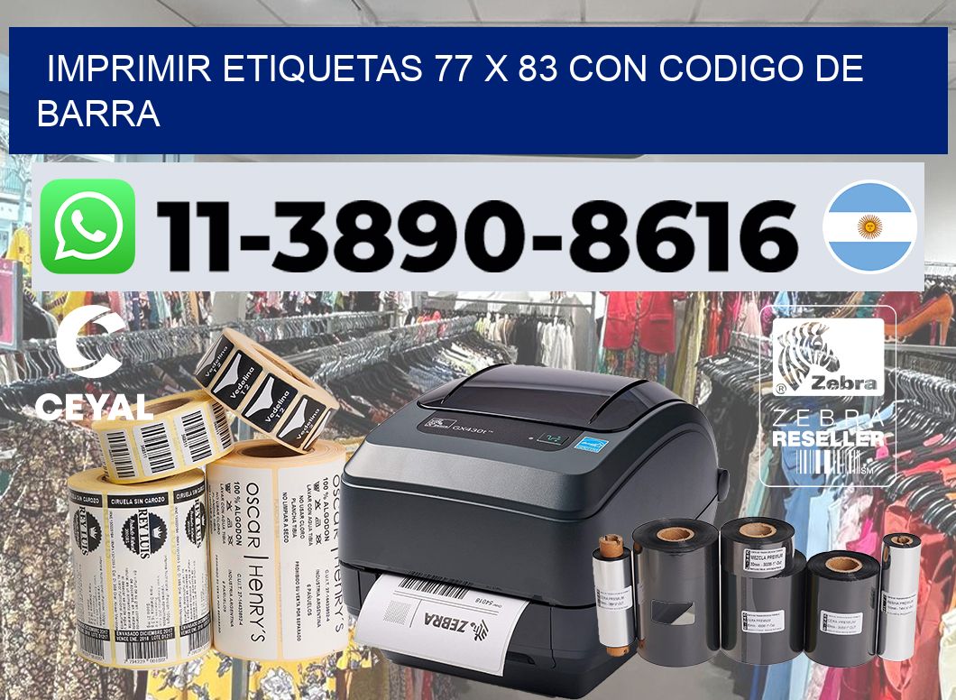 imprimir etiquetas 77 x 83 con codigo de barra