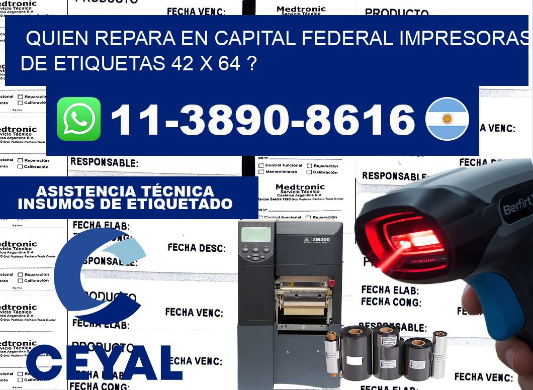 quien repara en capital federal impresoras de etiquetas 42 x 64 ?