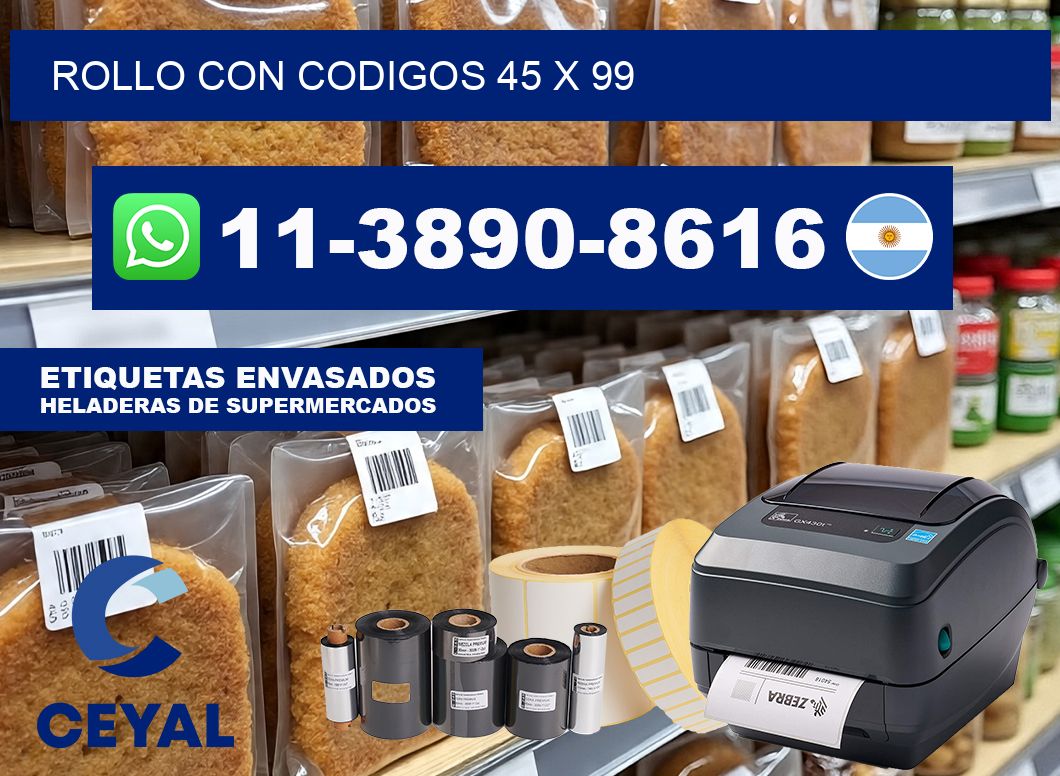 rollo con codigos 45 x 99