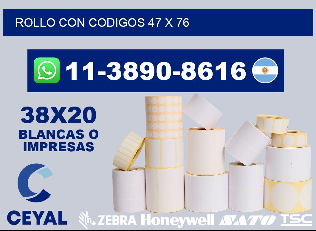 rollo con codigos 47 x 76