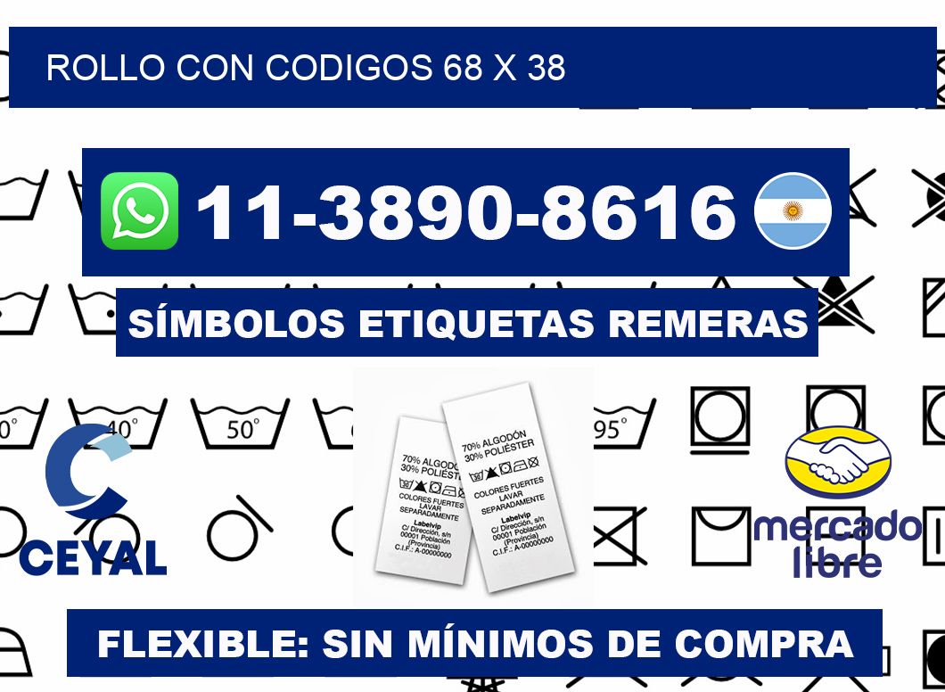 rollo con codigos 68 x 38