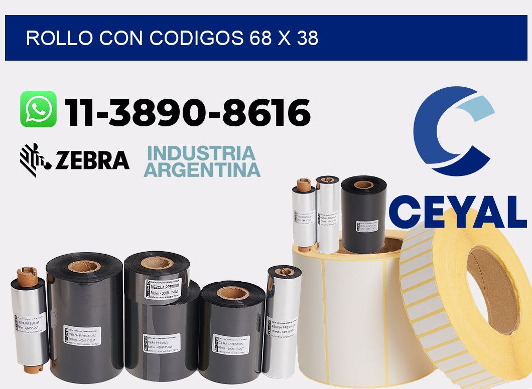 rollo con codigos 68 x 38