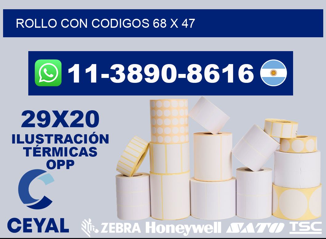 rollo con codigos 68 x 47