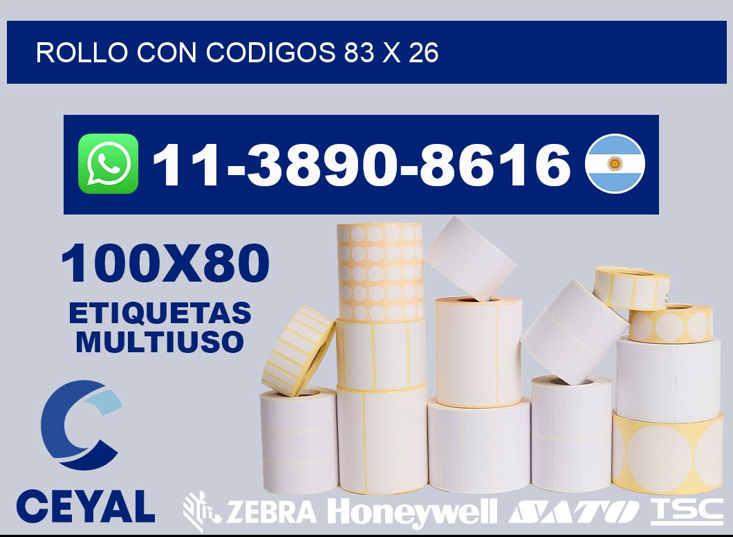 rollo con codigos 83 x 26