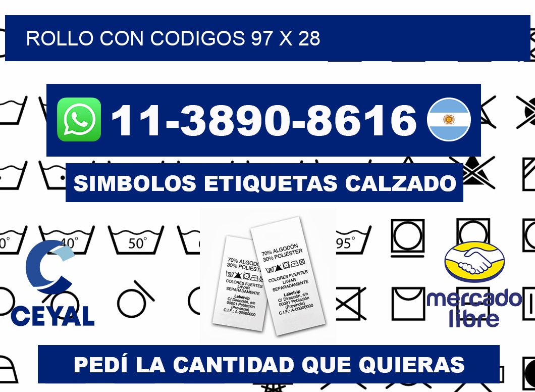rollo con codigos 97 x 28