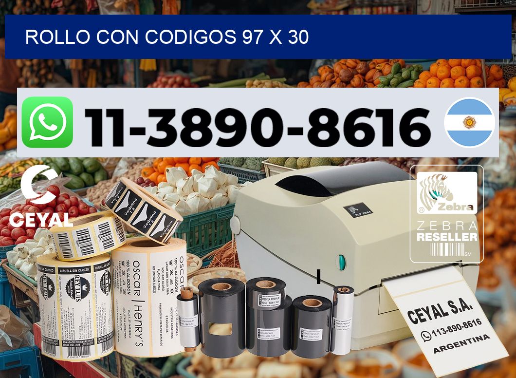 rollo con codigos 97 x 30