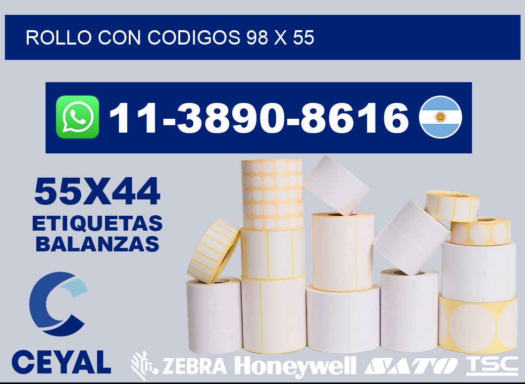 rollo con codigos 98 x 55