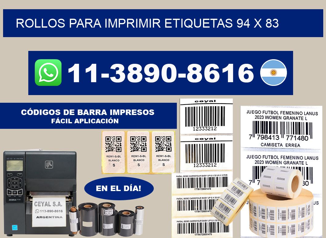 rollos para imprimir etiquetas 94 x 83