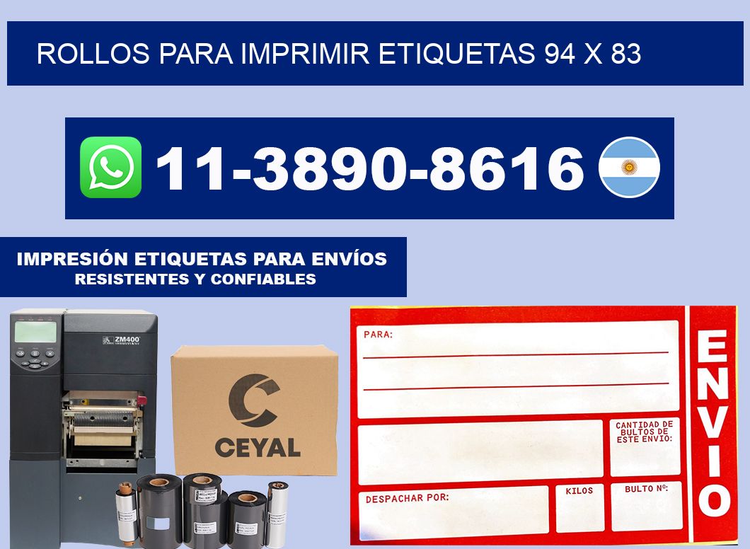 rollos para imprimir etiquetas 94 x 83