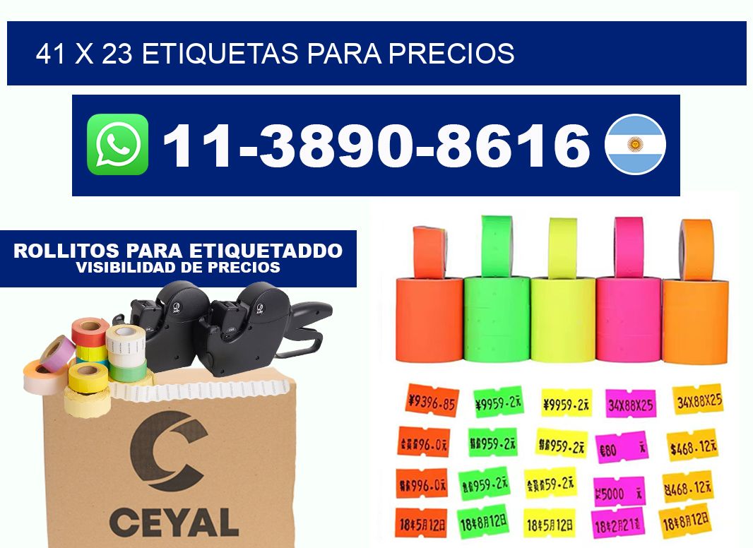 41 x 23 etiquetas para precios
