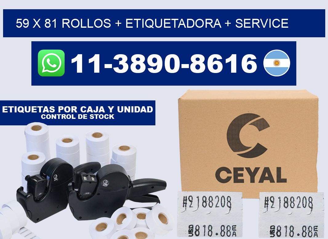 59 x 81 rollos + etiquetadora + service