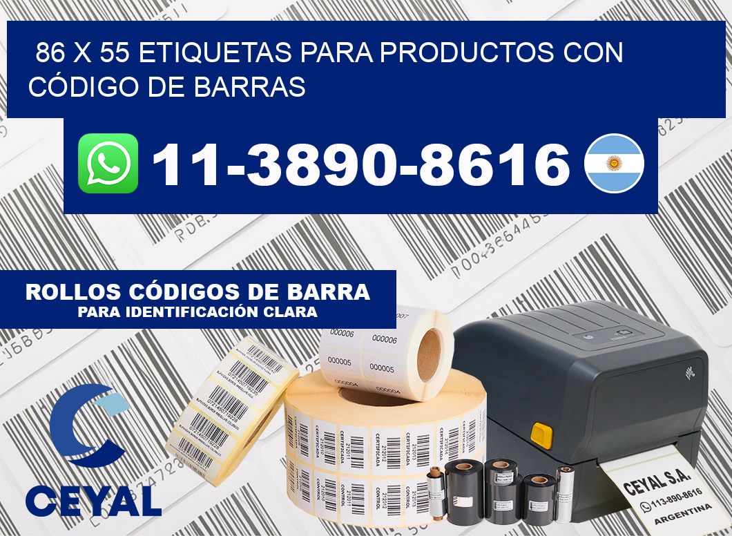 86 x 55 ETIQUETAS PARA PRODUCTOS CON CÓDIGO DE BARRAS