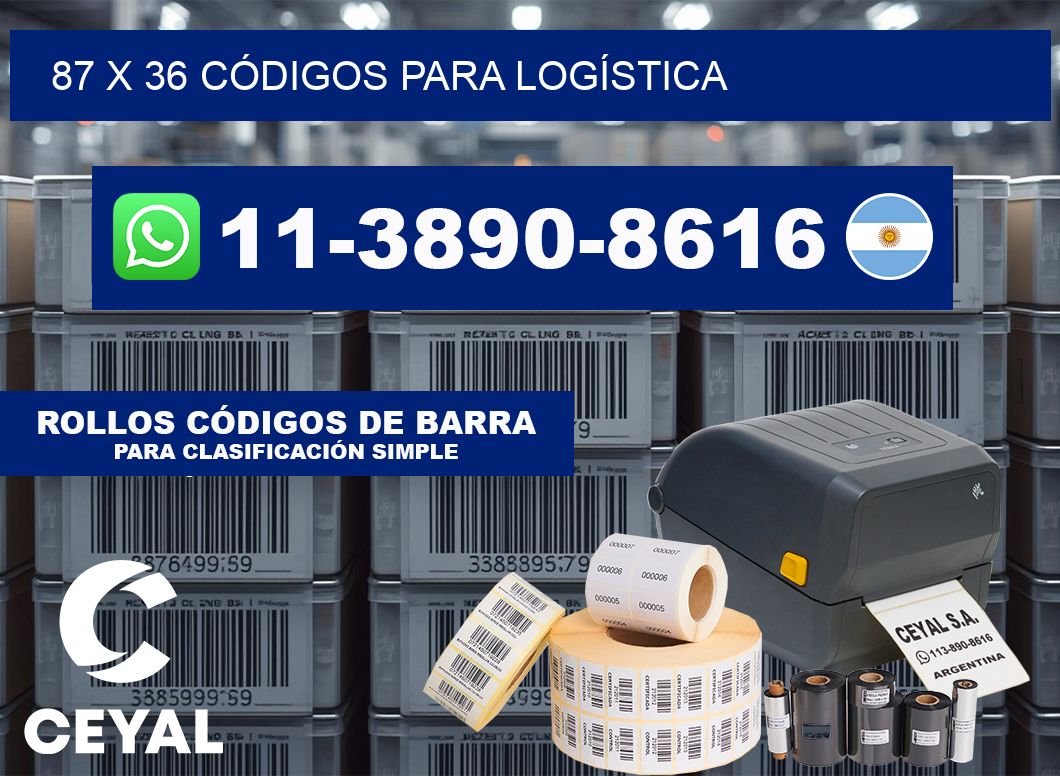 87 x 36 CÓDIGOS PARA LOGÍSTICA