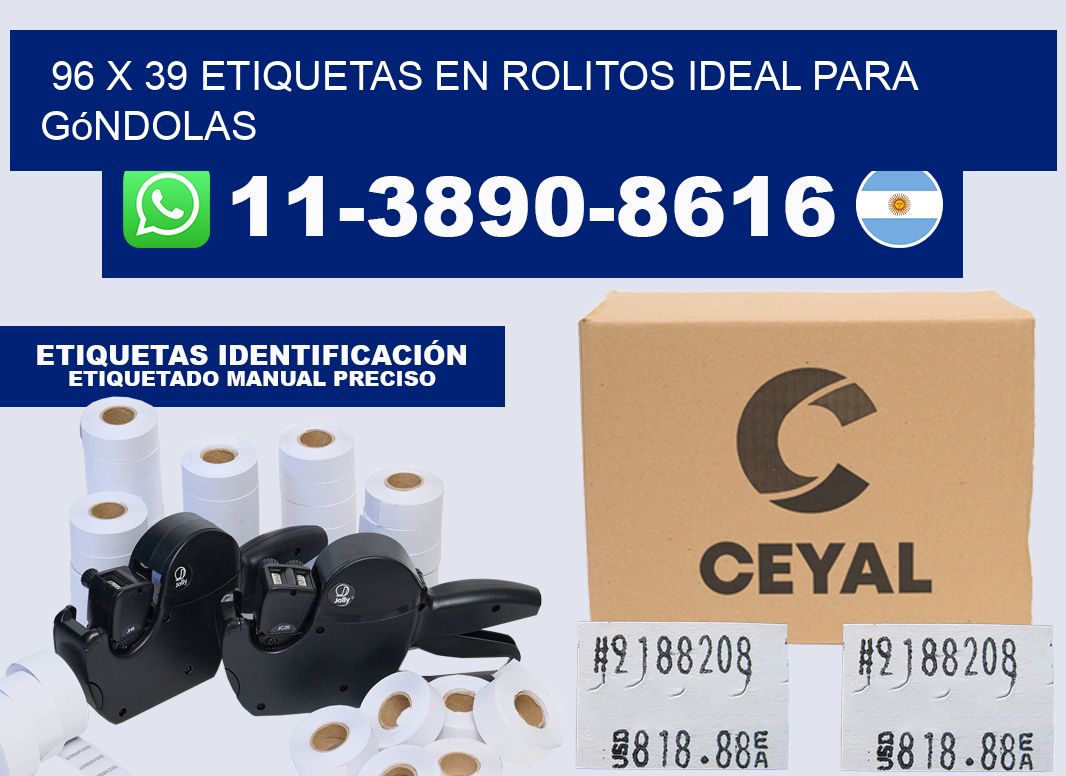 96 x 39 etiquetas en rolitos ideal para góndolas