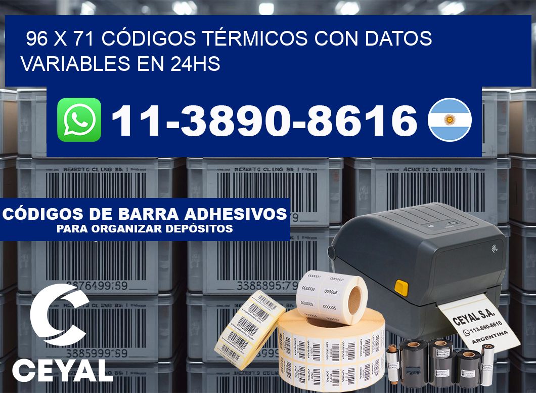 96 x 71 CÓDIGOS TÉRMICOS CON DATOS VARIABLES EN 24HS