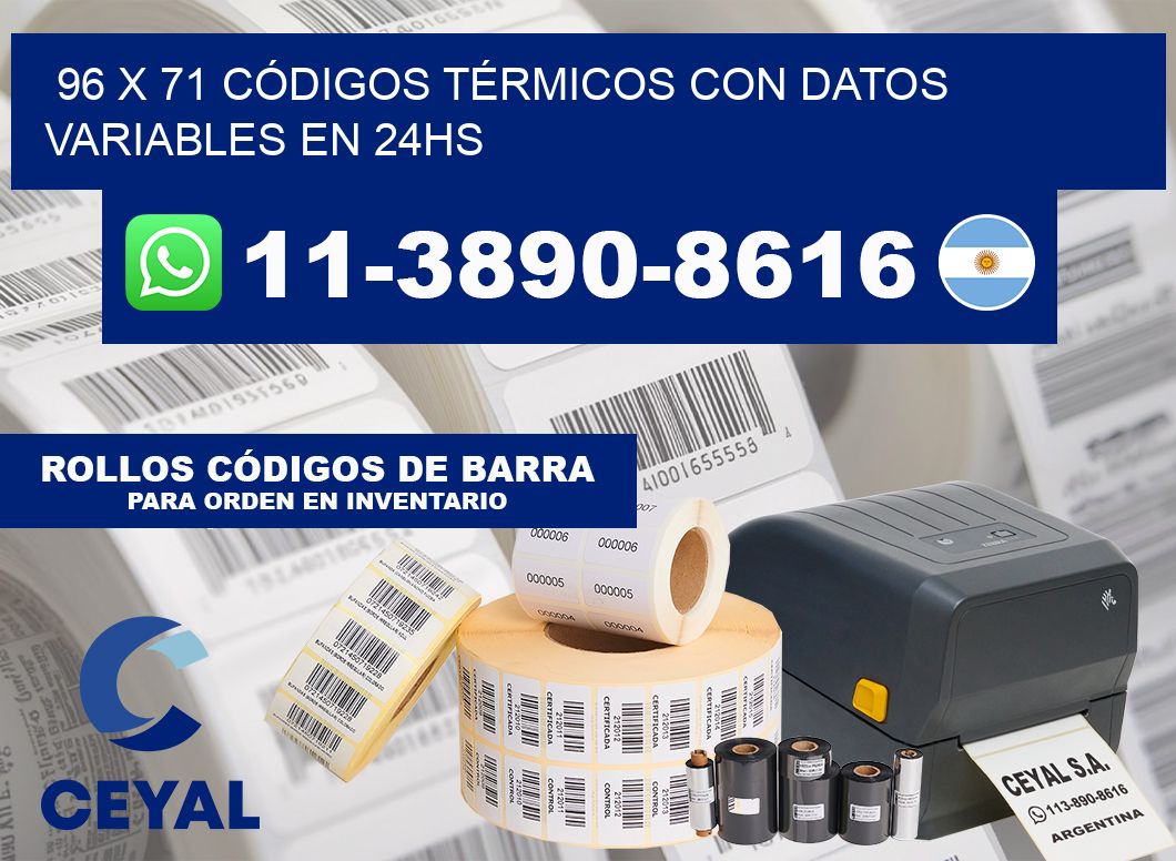 96 x 71 CÓDIGOS TÉRMICOS CON DATOS VARIABLES EN 24HS