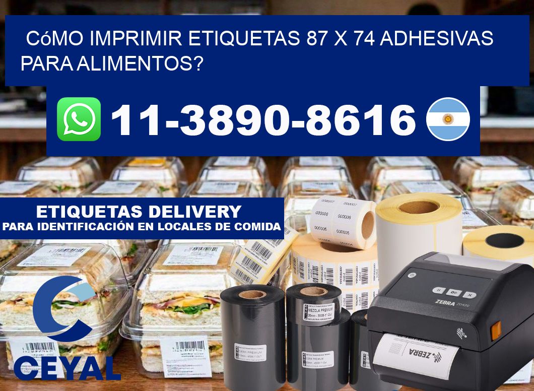 Cómo imprimir etiquetas 87 x 74 adhesivas para alimentos?
