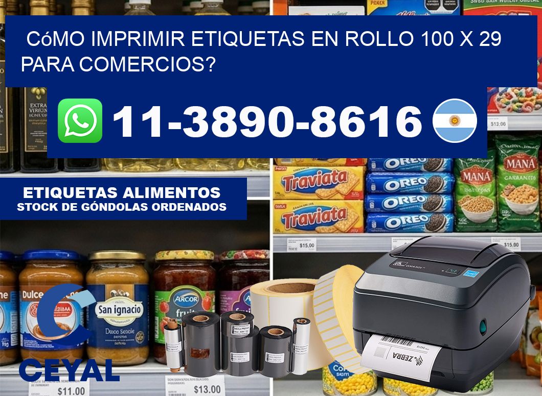 Cómo imprimir etiquetas en rollo 100 x 29 para comercios?